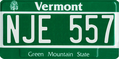 VT license plate NJE557