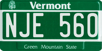 VT license plate NJE560