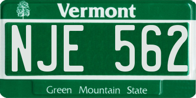 VT license plate NJE562