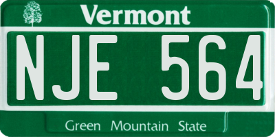 VT license plate NJE564