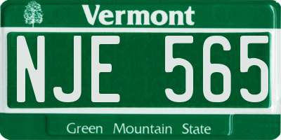VT license plate NJE565