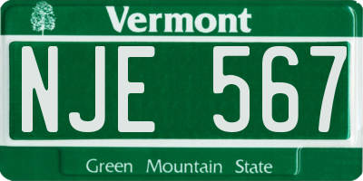 VT license plate NJE567