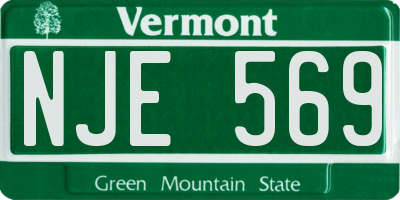 VT license plate NJE569