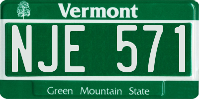 VT license plate NJE571
