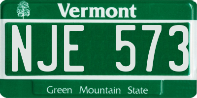 VT license plate NJE573