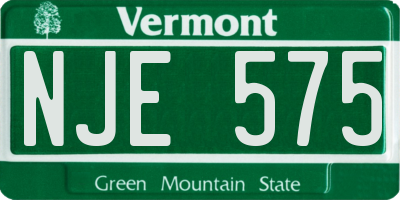 VT license plate NJE575