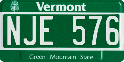 VT license plate NJE576