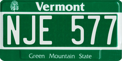 VT license plate NJE577