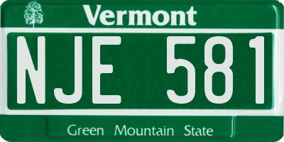 VT license plate NJE581