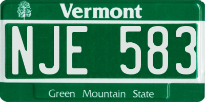 VT license plate NJE583