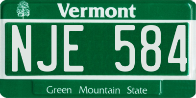VT license plate NJE584