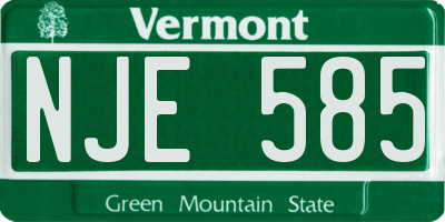 VT license plate NJE585