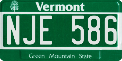 VT license plate NJE586