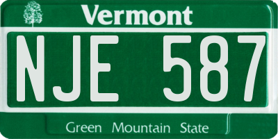 VT license plate NJE587
