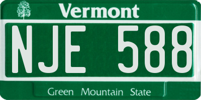 VT license plate NJE588