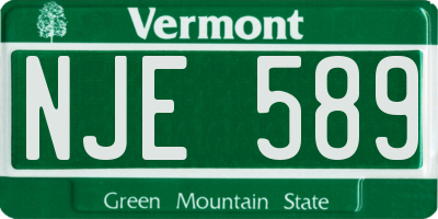 VT license plate NJE589