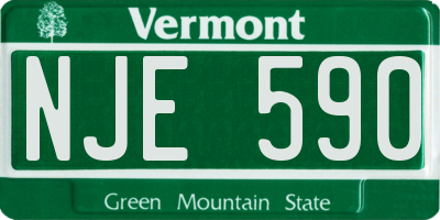 VT license plate NJE590