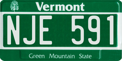 VT license plate NJE591