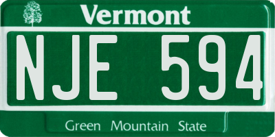 VT license plate NJE594