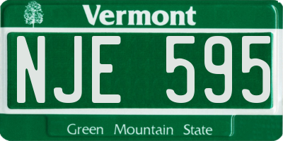 VT license plate NJE595