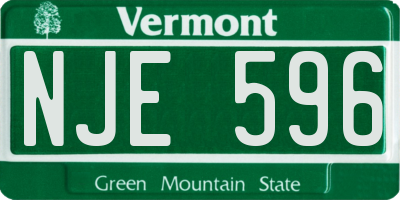 VT license plate NJE596