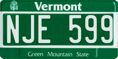 VT license plate NJE599