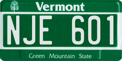 VT license plate NJE601