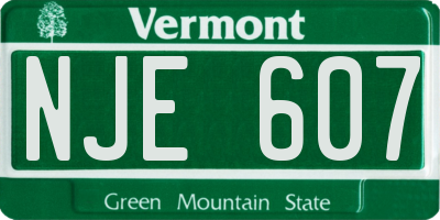 VT license plate NJE607