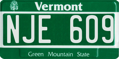 VT license plate NJE609