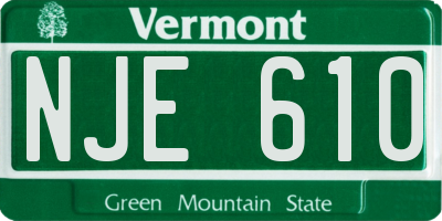 VT license plate NJE610