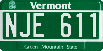 VT license plate NJE611
