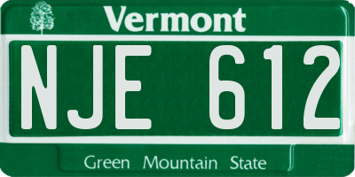 VT license plate NJE612