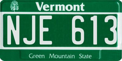VT license plate NJE613