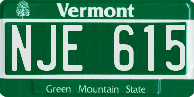 VT license plate NJE615