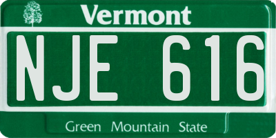VT license plate NJE616