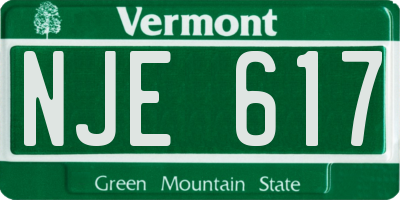 VT license plate NJE617