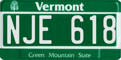 VT license plate NJE618