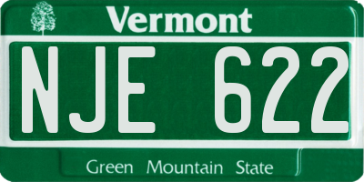 VT license plate NJE622