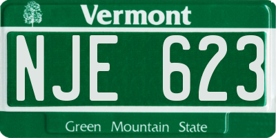VT license plate NJE623