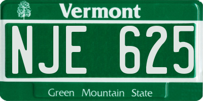 VT license plate NJE625