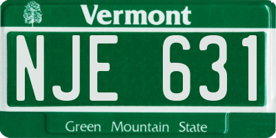 VT license plate NJE631