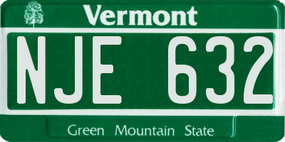 VT license plate NJE632