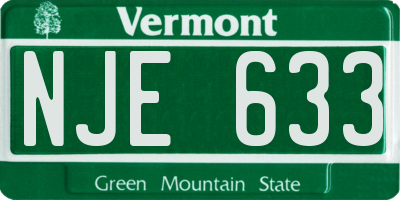 VT license plate NJE633