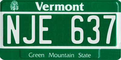 VT license plate NJE637