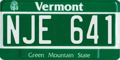 VT license plate NJE641