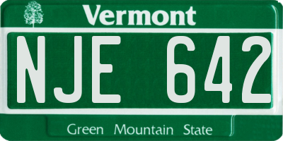 VT license plate NJE642