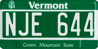 VT license plate NJE644