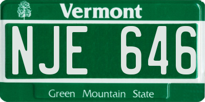 VT license plate NJE646