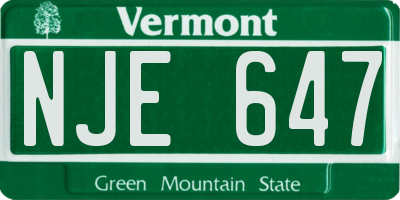 VT license plate NJE647