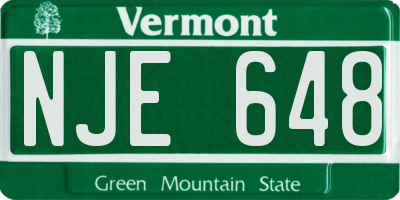 VT license plate NJE648